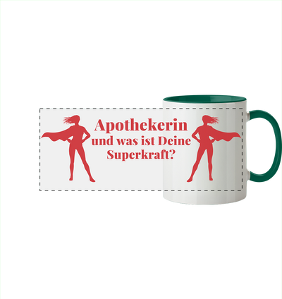 Apothekerin Superkraft - Panorama Tasse zweifarbig