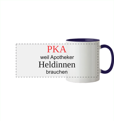 PKA weil Apotheker Heldinnen brauchen - Panorama Tasse zweifarbig