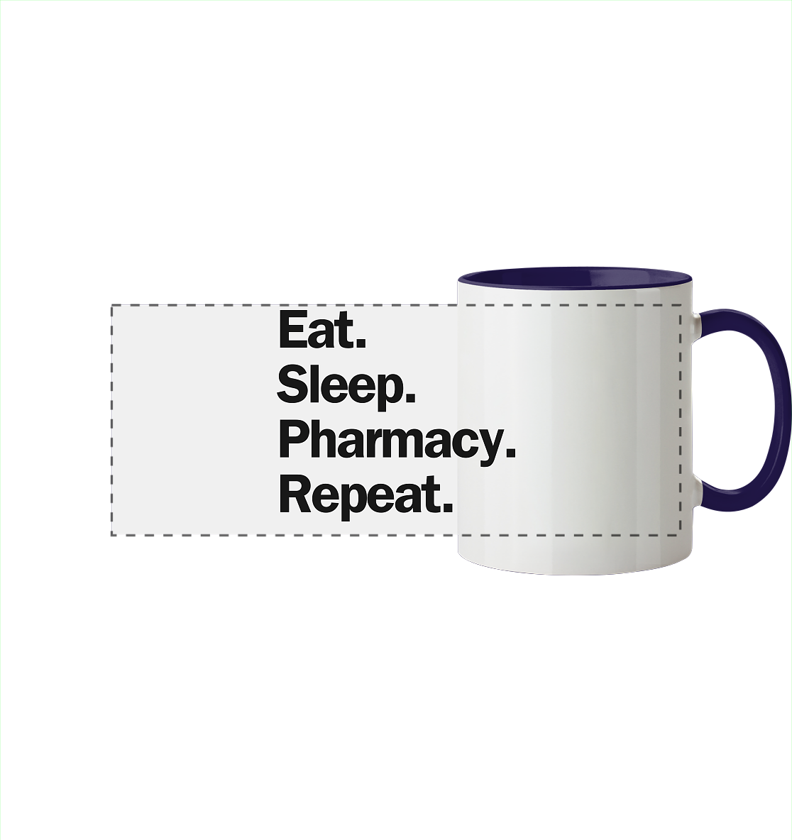 Eat. Sleep. Pharmacy. Repeat. - Panorama Tasse zweifarbig