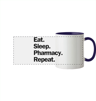 Eat. Sleep. Pharmacy. Repeat. - Panorama Tasse zweifarbig