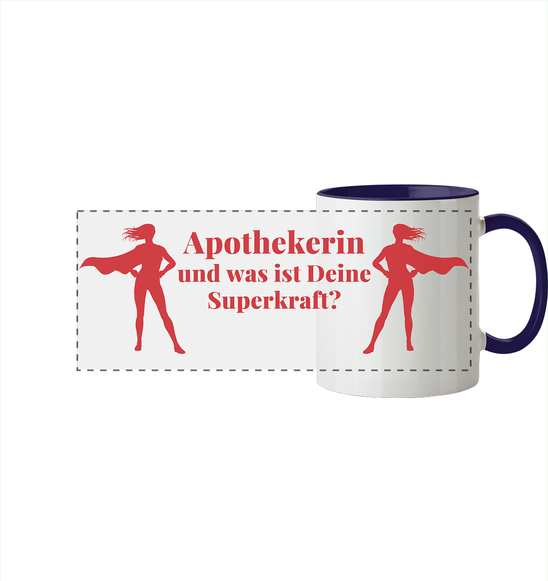 Apothekerin Superkraft - Panorama Tasse zweifarbig