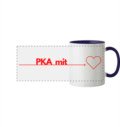 PKA mit Herz - Panorama Tasse zweifarbig