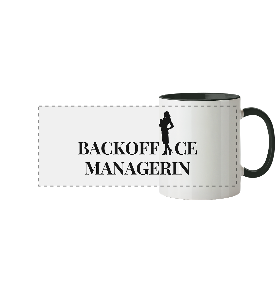 Backoffice Managerin Frau - Panorama Tasse zweifarbig