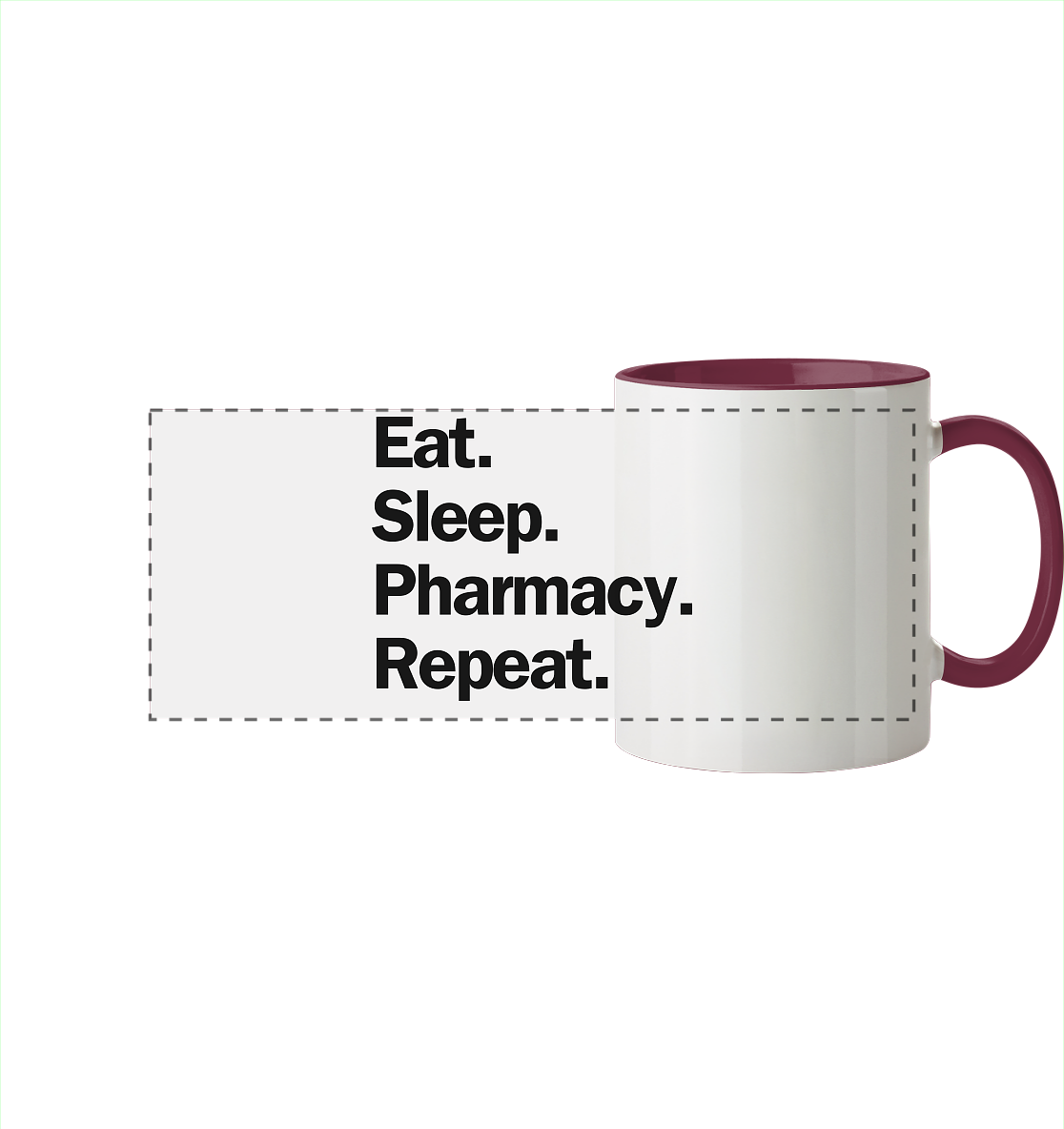 Eat. Sleep. Pharmacy. Repeat. - Panorama Tasse zweifarbig