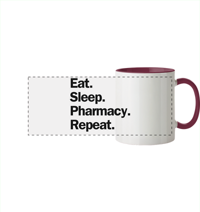 Eat. Sleep. Pharmacy. Repeat. - Panorama Tasse zweifarbig