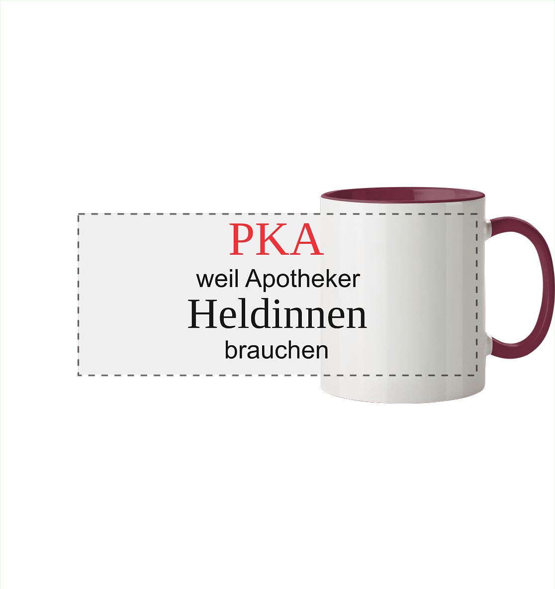 PKA weil Apotheker Heldinnen brauchen - Panorama Tasse zweifarbig