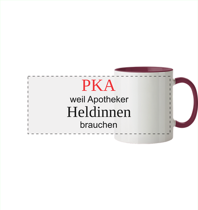 PKA weil Apotheker Heldinnen brauchen - Panorama Tasse zweifarbig