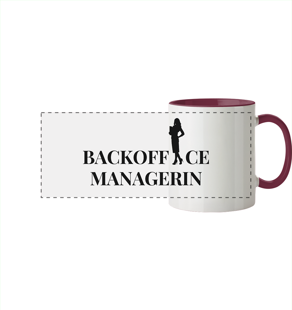 Backoffice Managerin Frau - Panorama Tasse zweifarbig