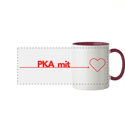 PKA mit Herz - Panorama Tasse zweifarbig