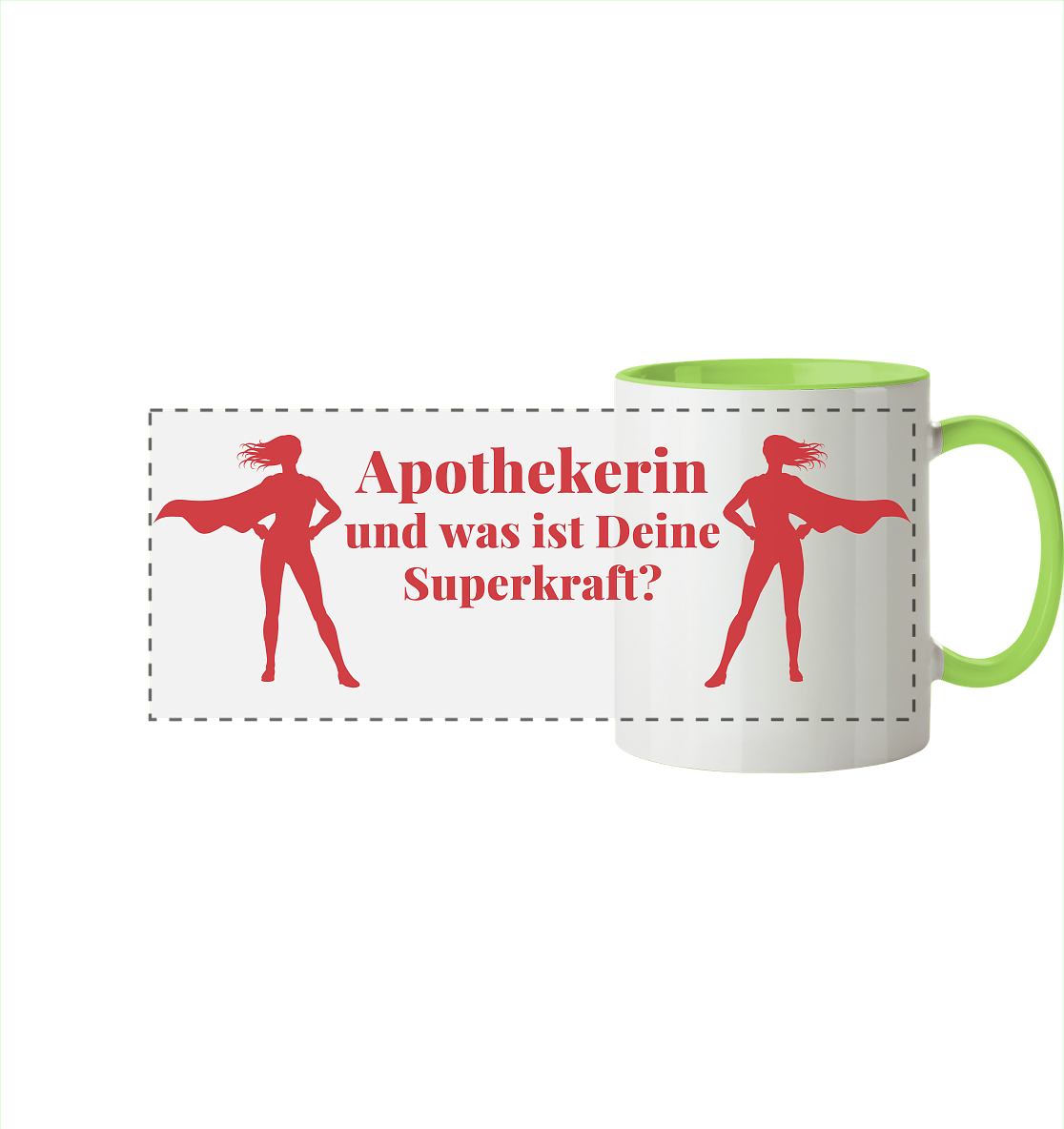 Apothekerin Superkraft - Panorama Tasse zweifarbig