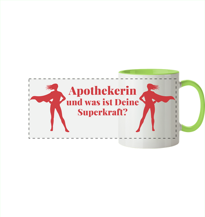 Apothekerin Superkraft - Panorama Tasse zweifarbig