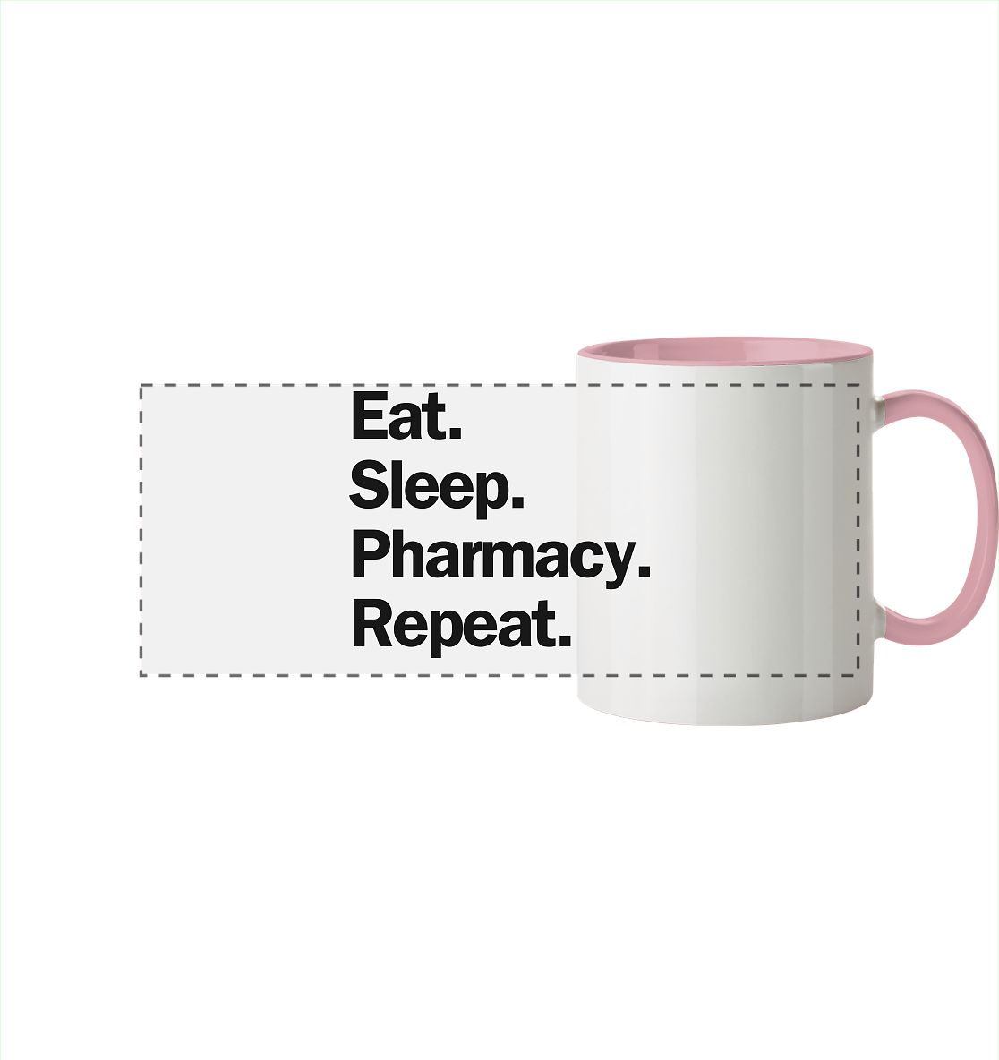 Eat. Sleep. Pharmacy. Repeat. - Panorama Tasse zweifarbig